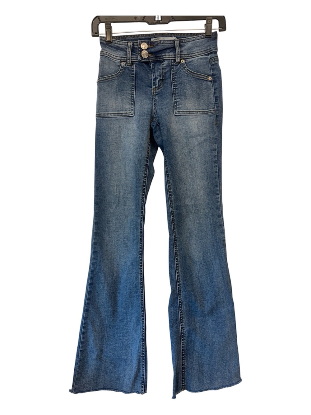 Garage Medium Wash Low Rise Flare Jeans - Blue size 00